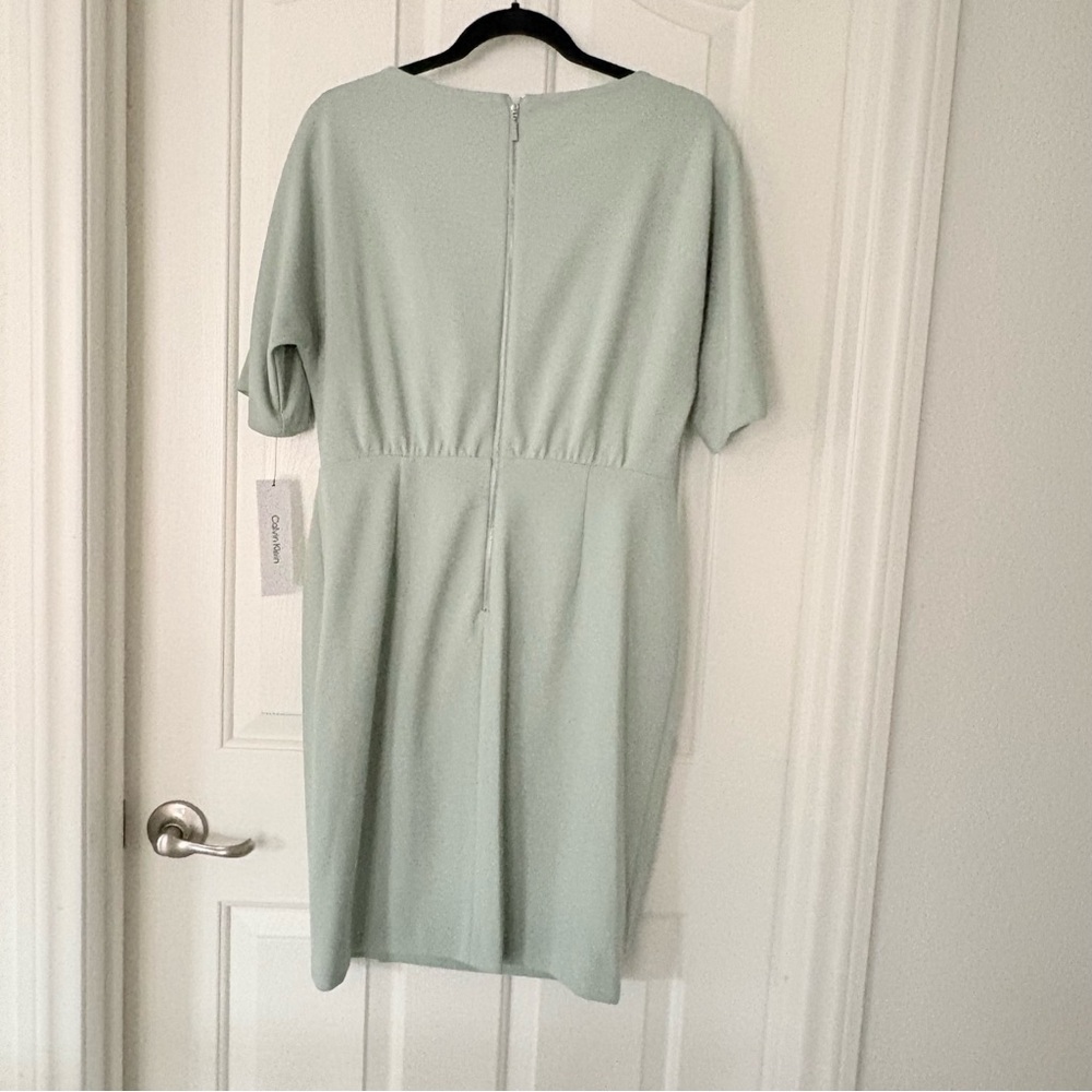 ✨Calvin Klein Sage Green Draped Sheath Dress Size 10 NWT ✨ - Picture 6 of 11